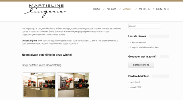 Website Lingerie Martieline