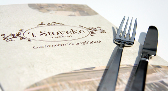 Menukaart restaurant ‘t Stoveke